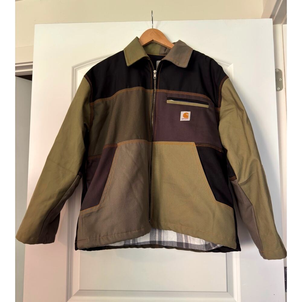 Reworked Carhartt Patchwork Jacket | Colorblock Duck Canvas Workwear Large